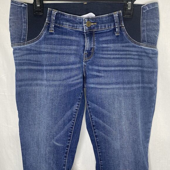 ISABEL MATERNITY Jeans Low Rise Bootcut Under Belly Stretch Denim Womens 8 Blue - Picture 1 of 8